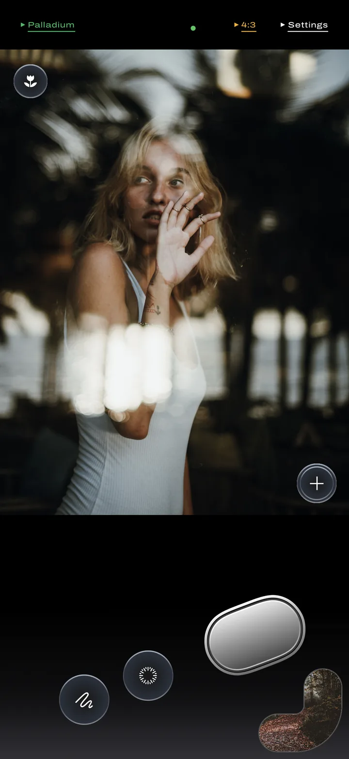 Surface Palladium camera profile showing a portrait through reflections